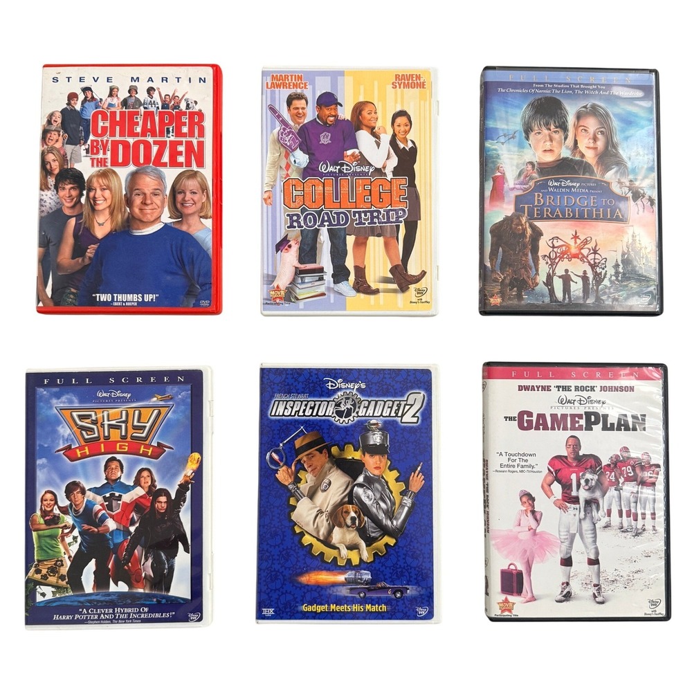 Disney Family DVD Lot of 6 Sky‎ High Game Plan Terabithia Cheaper Dozen